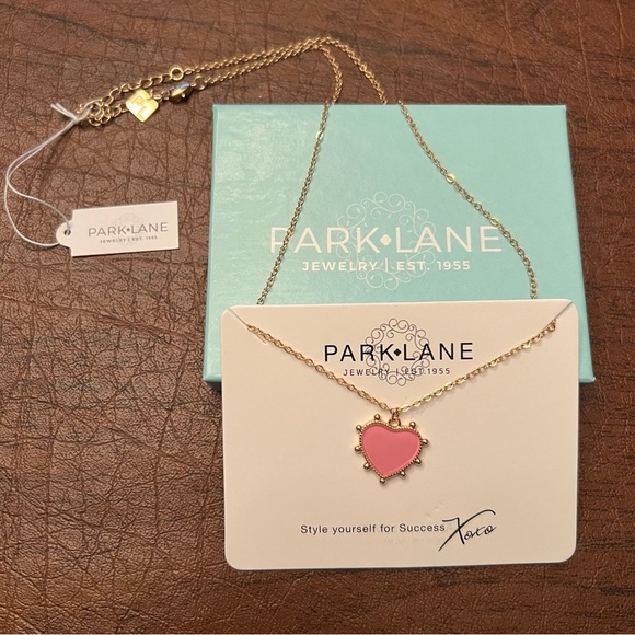 Park Lane Apricot Gold Necklace with Pink Heart Pendant - Picture 3 of 4